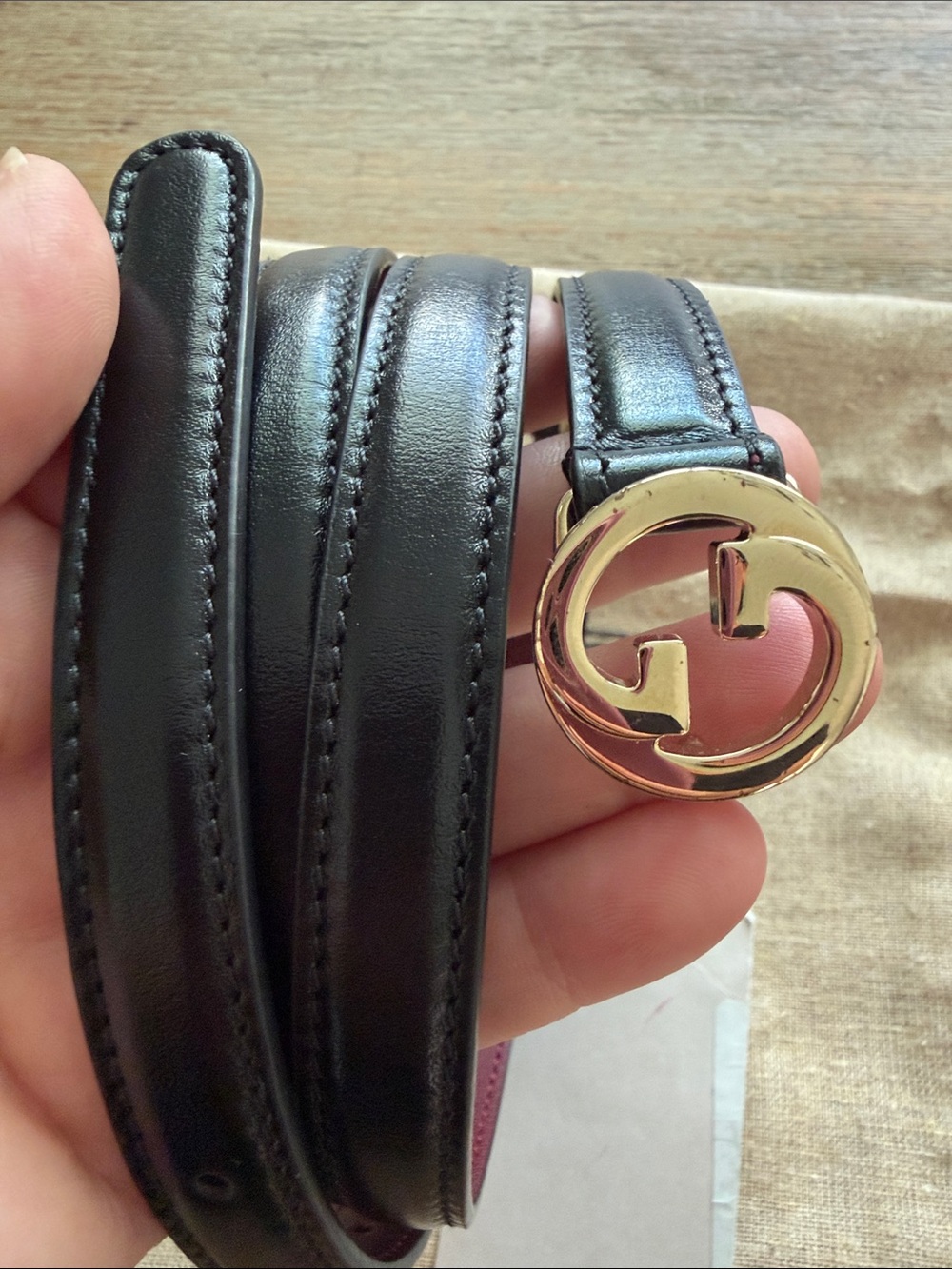 Gucci Brown Red Thin Reversible Burgundy Marmont Belt 100